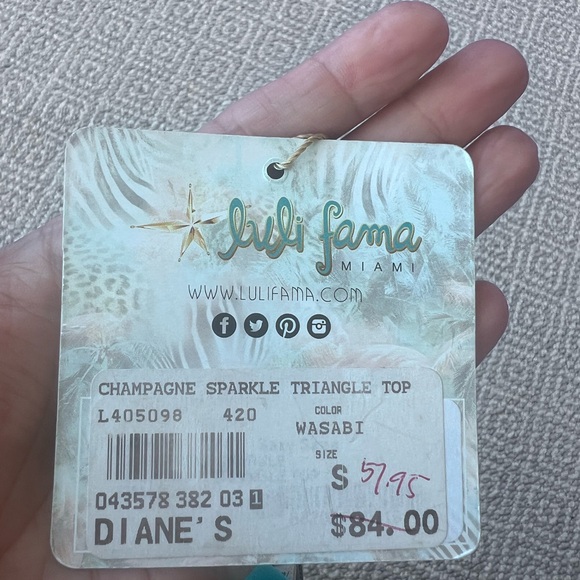 Luli Fama Champagne Sparkle Triangle Braided Top - Picture 6 of 8